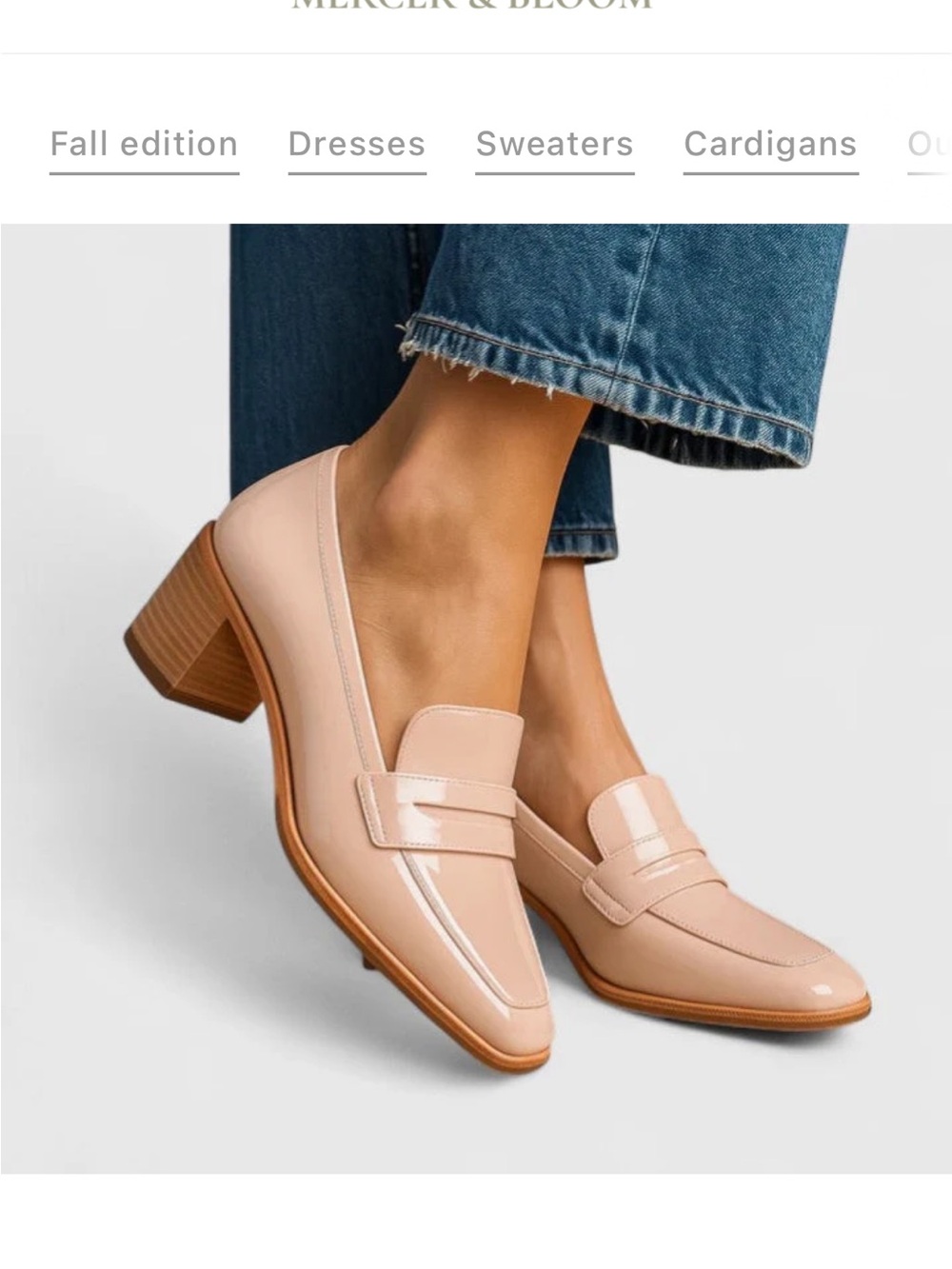 Blush Orthopedic Patent Leather Block Heel Loafers